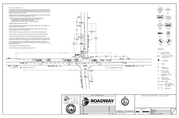 civil stamped traffic plan, traffic plan California, lane closure traffic plan, Safety Network Plans, DOT approved traffic plan